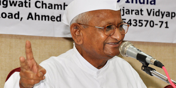 January on the back of the Lokpa l: Anna Hazare